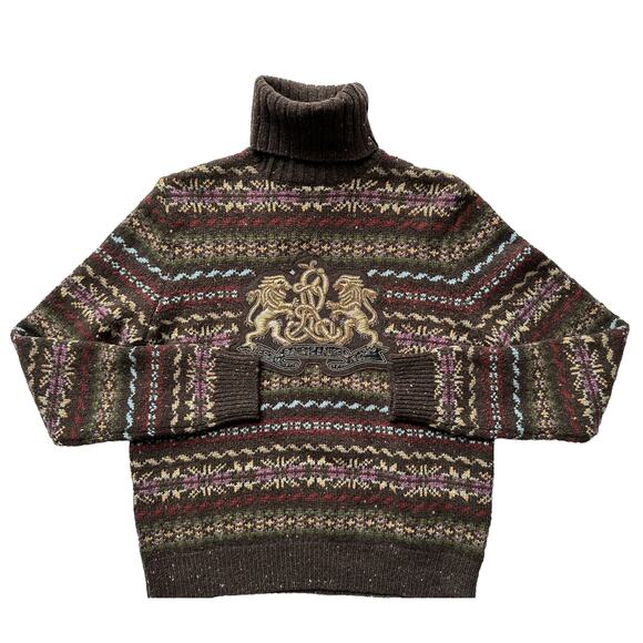Ralph Lauren Purple Label Fair-isle Knit Embroidered Sweater S IT NWT $2490 - Picture 6 of 12